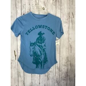 Yellowstone Womens Medium Blue John Dutton Horse Short Sleeve Tshirt